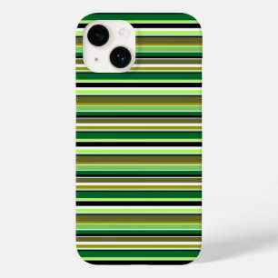 Cute green white stripes Case-Mate iPhone 14 case