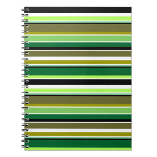 Cute green white stripes notebook