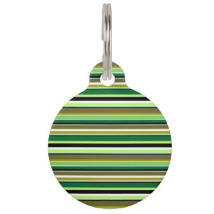 Cute green white stripes pet tag