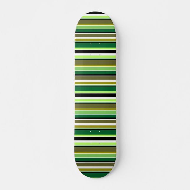 Cute green white stripes skateboard (Front)