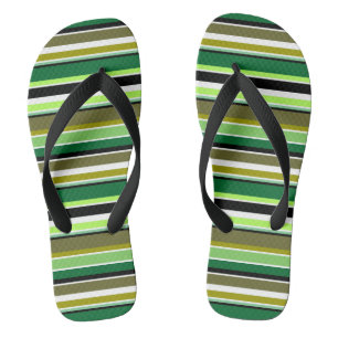 Cute green white stripes throw pillow flip flops