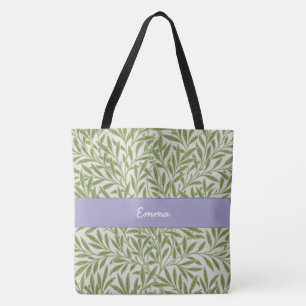 Cute Green Willow Leaves Botanical Tote Bag