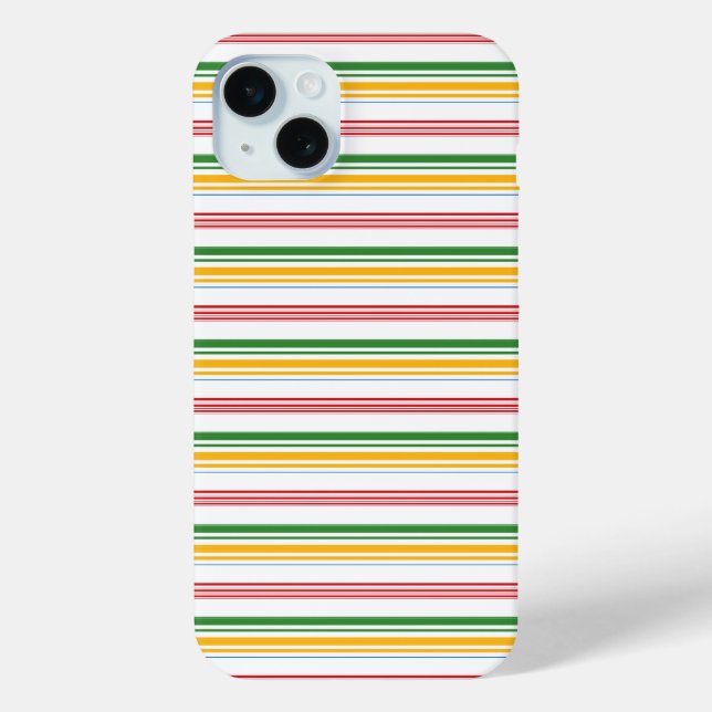 Cute green yellow stripes Case-Mate iPhone case (Back)