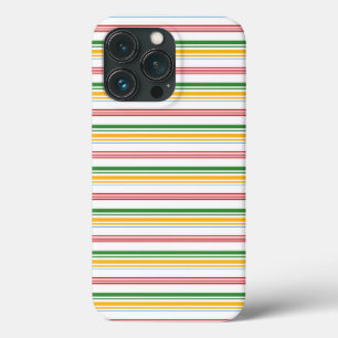 Cute green yellow stripes iPhone 13 pro case