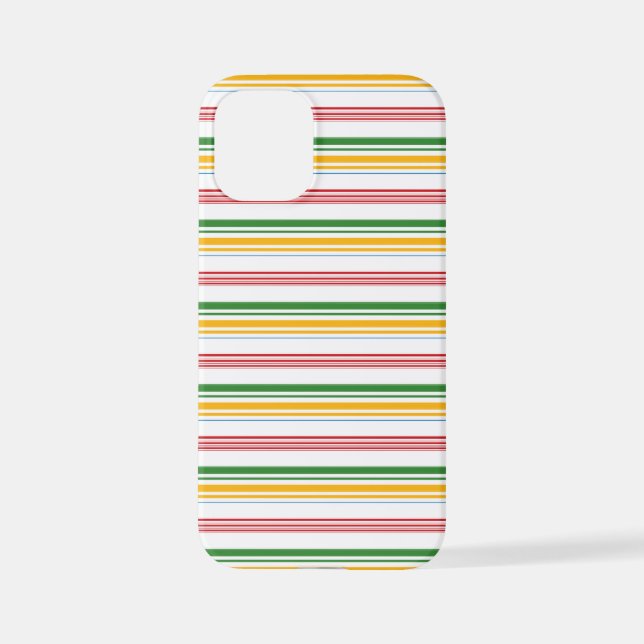 Cute green yellow stripes iPhone case (Back)