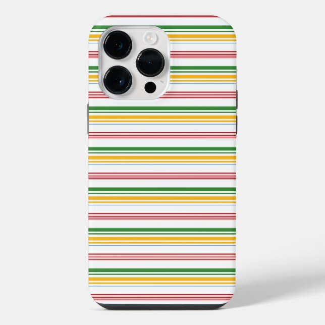 Cute green yellow stripes iPhone case (Back)