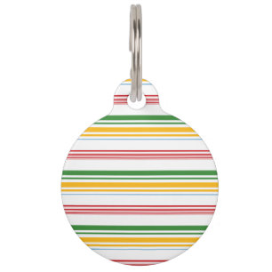 Cute green yellow stripes pet tag