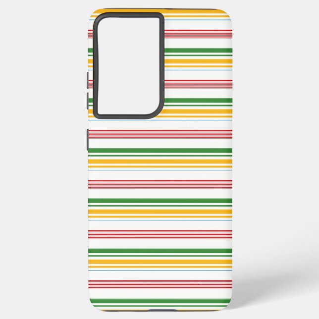 Cute green yellow stripes samsung galaxy s21+ case (Back)