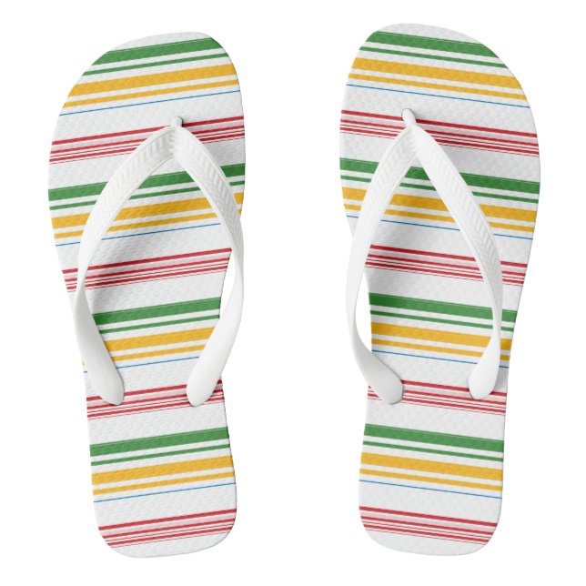 Cute green yellow stripes throw pillow flip flops (Footbed)