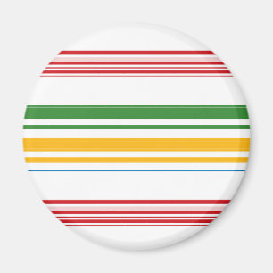 Cute green yellow stripes throw pillow magnet