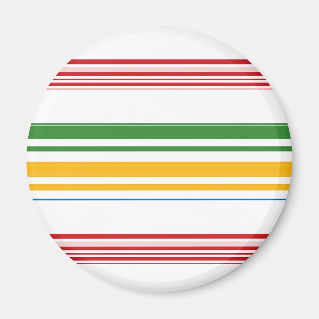 Cute green yellow stripes throw pillow magnet (Front)