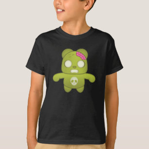 Cute Green Zombie Panda Illustration T-Shirt