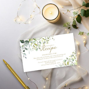 Cute Greenery Bridal Shower Recipe Request Enclosu Enclosure Card