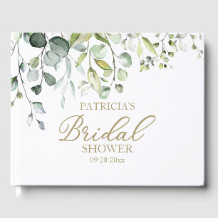 Cute Greenery Eucalyptus Bridal Shower Guest Book
