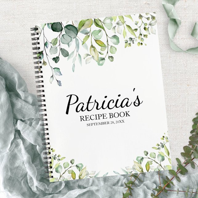 Cute Greenery Eucalyptus Bridal Shower Recipe Book (Creator Uploaded)
