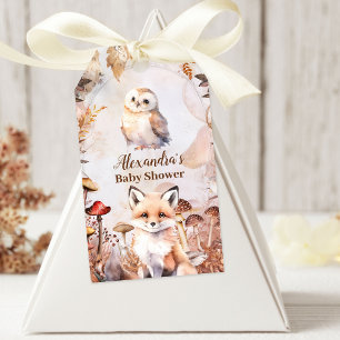 Cute Greenery Forest Animals Woodland Baby Shower Gift Tags
