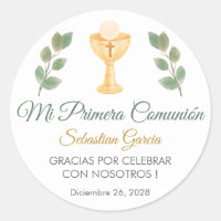 Cute Greenery Leaves in Spanish First Communion 