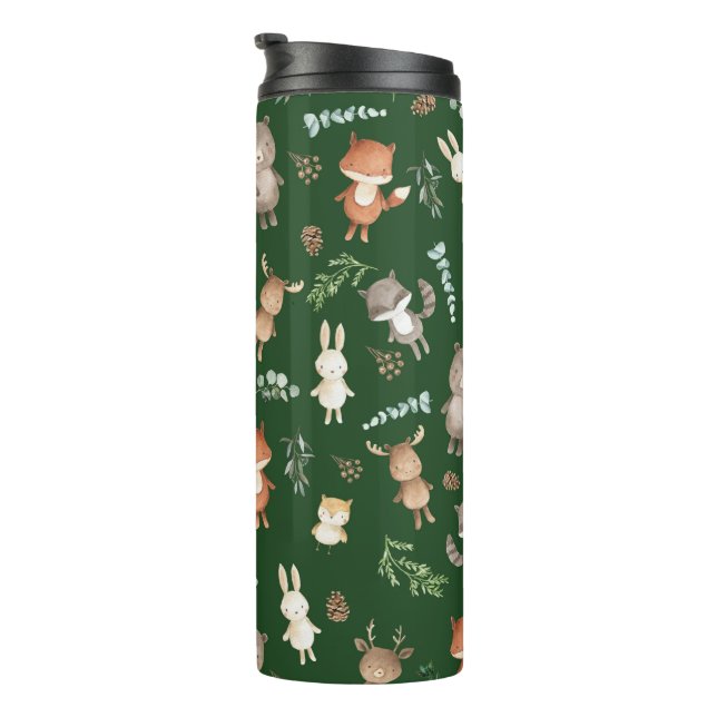 Cute Greenery Woodland Animals Forest Friends Kids Thermal Tumbler (Rotated Right)
