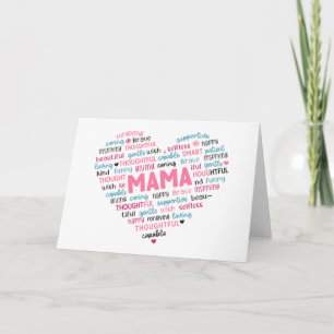 Cute greeting card for mother; mama; mom; mom;