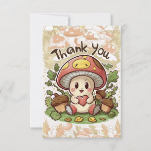 Cute Greeting Mushroom Thank You Card