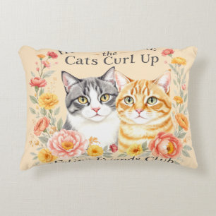 Cute Grey and Orange Tabby Cat Lovers Design Decorative Cushion