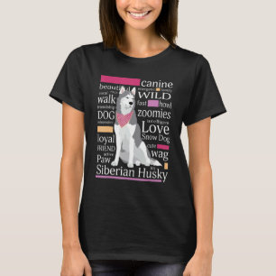Cute Grey And White Coloured Siberian Husky T-Shirt
