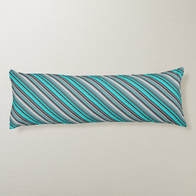 Cute grey aqua aztec patterns body cushion (Back)