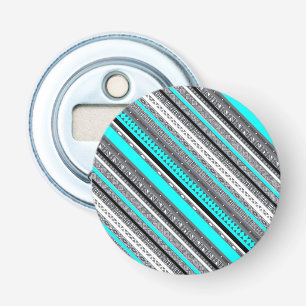 Cute grey aqua aztec patterns bottle opener