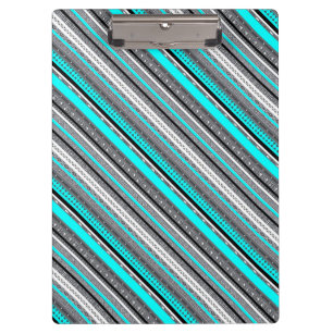 Cute grey aqua aztec patterns clipboard