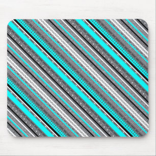 Cute grey aqua aztec patterns mouse mat