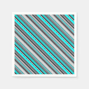 Cute grey aqua aztec patterns napkin