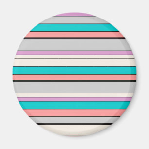 Cute grey aqua stripes throw pillow magnet