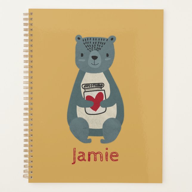 Cute Grey Bear Planner (Front)