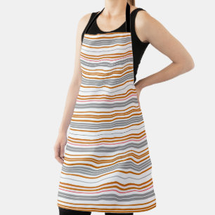 Cute grey brown stripes  apron