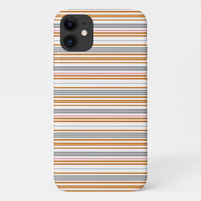 Cute grey brown stripes Case-Mate iPhone case (Back)