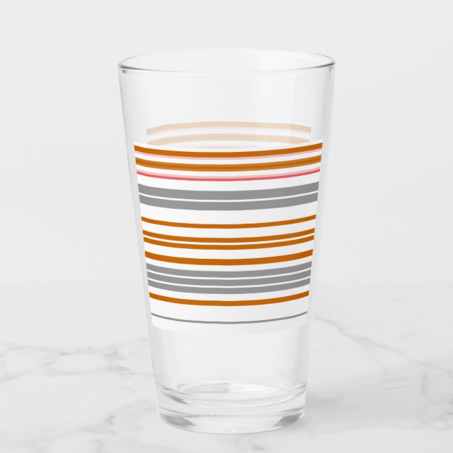 Cute grey brown stripes  glass (Front)