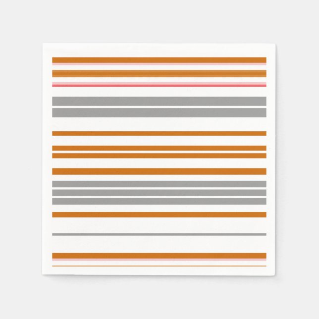 Cute grey brown stripes napkin (Front)