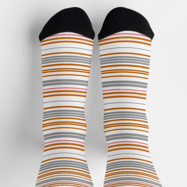 Cute grey brown stripes socks (Top)