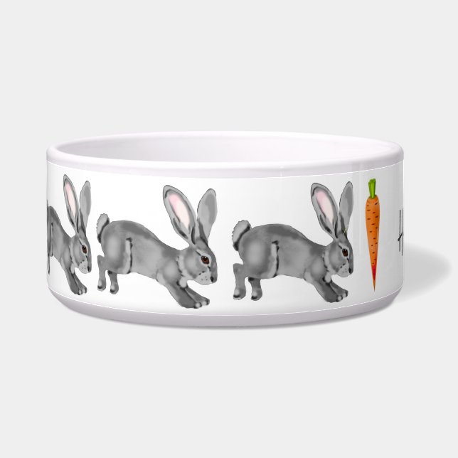 Cute Grey Bunny Rabbit Pattern Minimal Custom (Left)