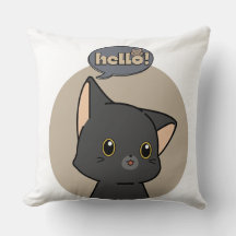 Cute Grey Cat Pillow