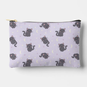 Cute Grey Cat Purple Zipper Pouch