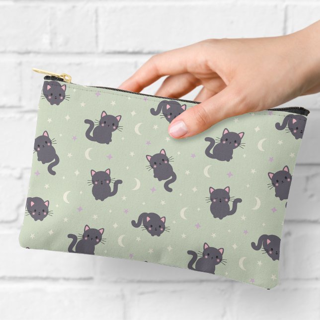 Cute Grey Cat Sage Zipper Pouch (Creator Uploaded)