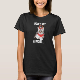 Cute Grey Cat with No Words Reindeer Costume T-Shirt