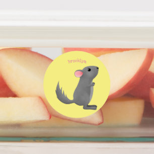 Cute grey chinchilla cartoon illustration