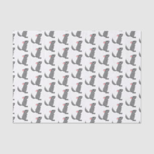 Cute grey chinchilla cartoon illustration tissue paper