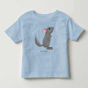 Cute grey chinchilla cartoon illustration toddler T-Shirt