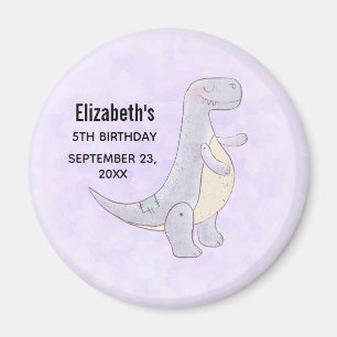 Cute Grey Dinosaur Toy Watercolor Party Magnet