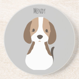 Cute grey dog pattern coaster