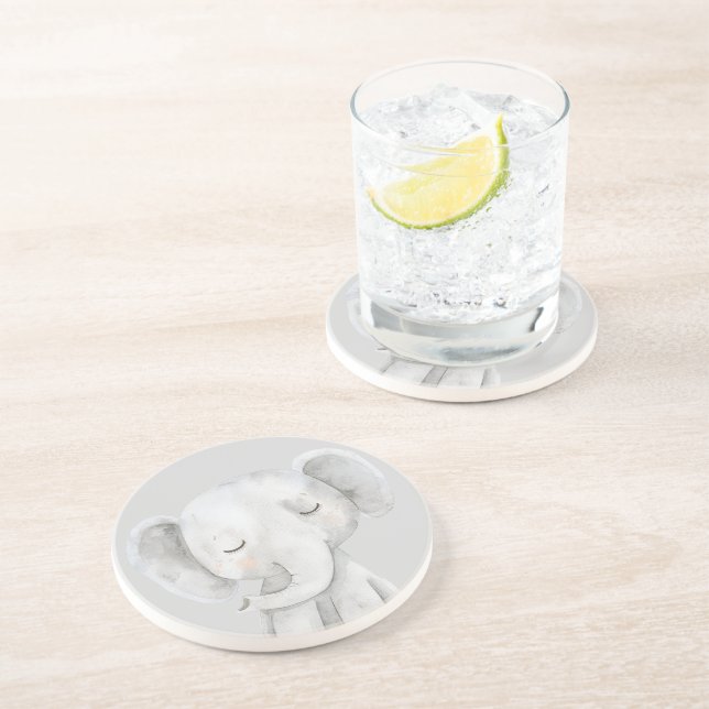 Cute Grey Elephant Coaster (Side)