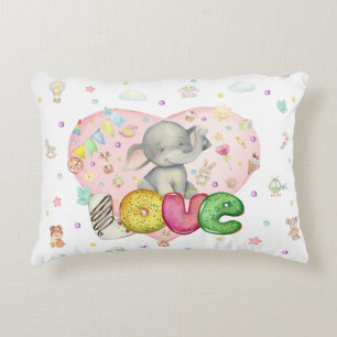 Cute Grey Elephant Decorative Cushion